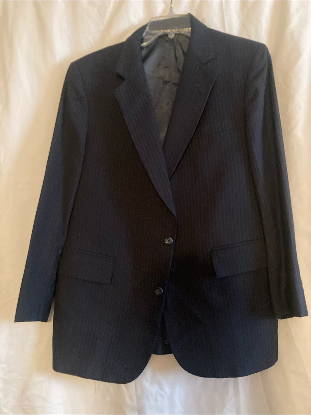 Men's Tailored Navy Pinstripe Suit Blazer